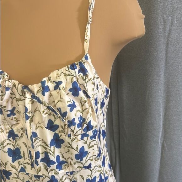 Commense Blue and Cream Floral Dress - Picture 6 of 12